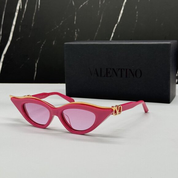 NEW V-GOLDCUT VLS-114D VALENTINO SUNGLASSES PINK CAT EYE EYEWEAR VALENTI… - Picture 2 of 12
